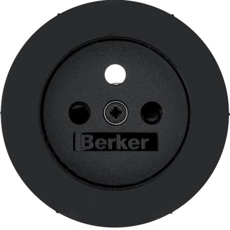 Frontplatte für Schutzkontaktsteckdose
mit Kontaktdatenabdeckungen, Schwarz Berker