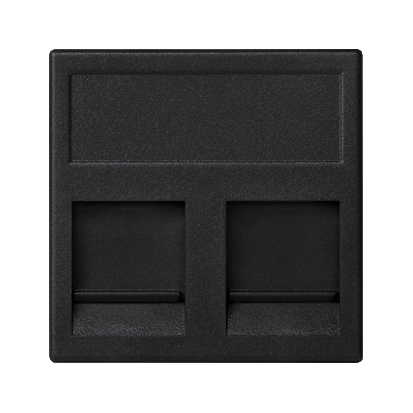IT-/Telefonplatte K45 2xRJ mit Abdeckungen PANDUIT flach graphitgrau 45x45mm KB69/14