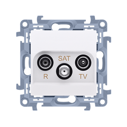 R- TV- SAT Endantennendose für Durchgangsdose R -TV -SAT - 1.5 dB weiß Kontakt Simon 10 CASK.01/11