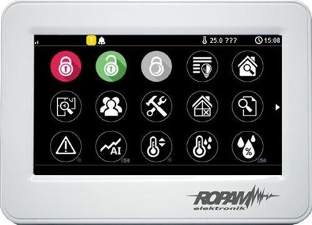 Touchpanel, 4,3" TFT LCD, resistiver Touch, flacher Einbau, weiß