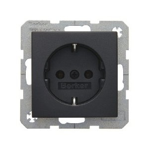 Steckdose SCHUKO mit erhöhtem Berührungsschutz S.1/B.3/B.7 anthrazit, matt 47231606 HAGER